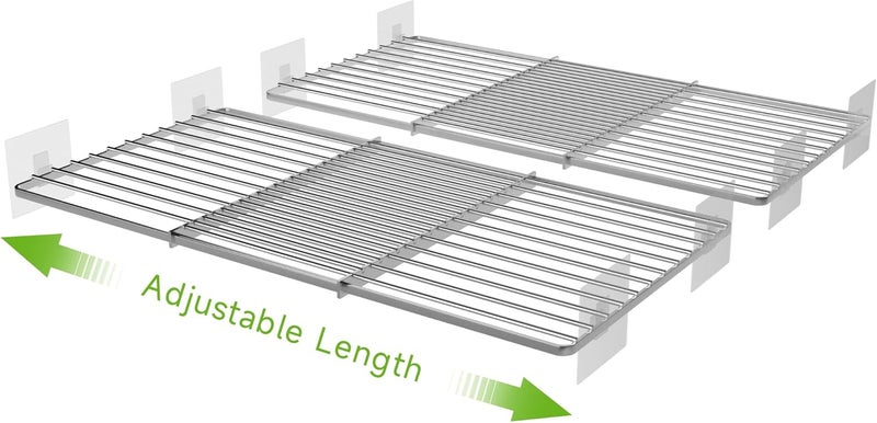 SOFRON Expandable Closet Shelves Organizers, Adjustable Shelf for Cabinet Rack Storage Wardrobe Divider Shelving for Closets Pantry Cupboard Kitchen Large 2 Pack - Image 1